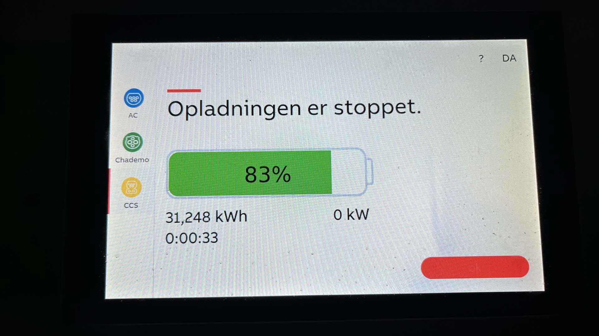 Elbil Og Skiferie Benny 83 Procent Opladet